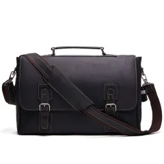 Business Men's Briefcase Leather Men's Bag - Coffee - View 1