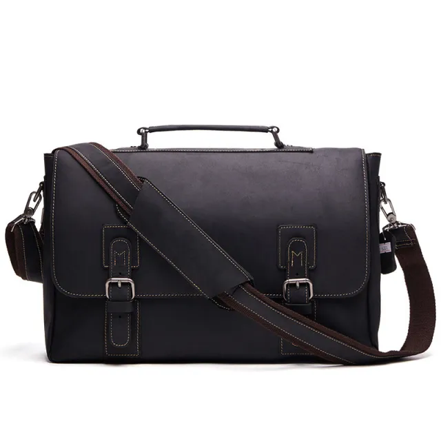 Business Men's Briefcase Leather Men's Bag Coffee - Shop at LoveMi
