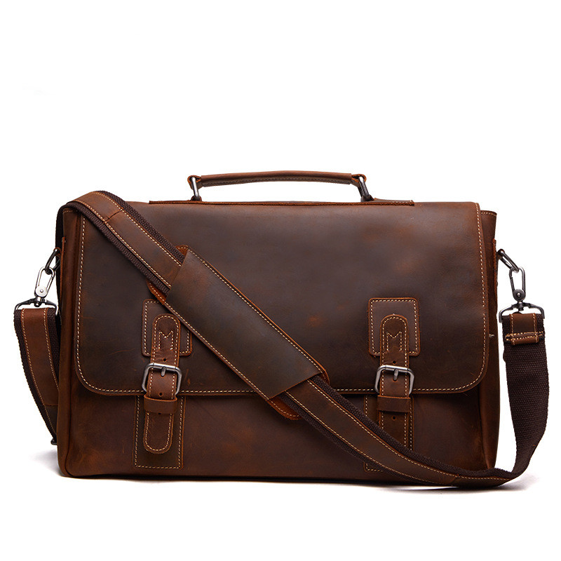Business Men's Briefcase Leather Men's Bag Brown - Shop at LoveMi