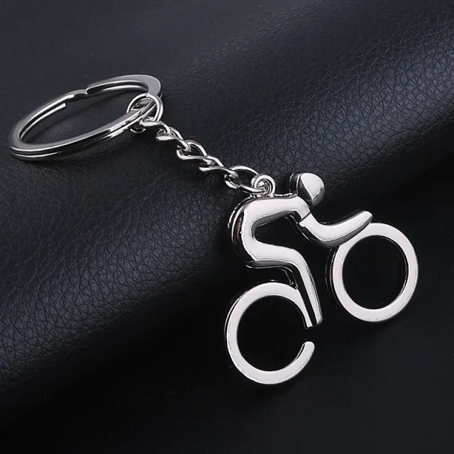 Metal Hollow Pendant New Bicycle Enthusiast Keychain Silver - Shop at LoveMi
