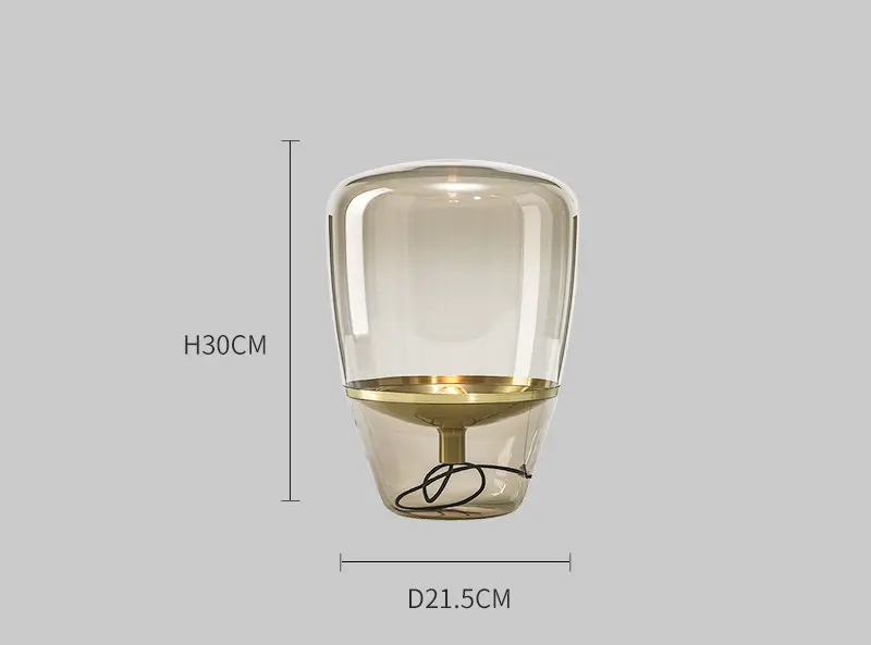 Scandinavian Minimalist Living Room Glass Table Lamp