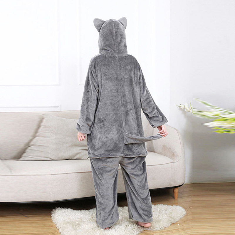 Title 5, One-piece Pajamas Cute Tongue Husky Men And Women