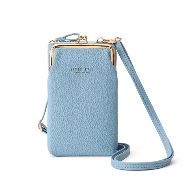 Machine Bag Wallet Korean Style Large Capacity Mid length Fashion Casual Zipper Vertical Crossbody Bag Blue - Shop at LoveMi