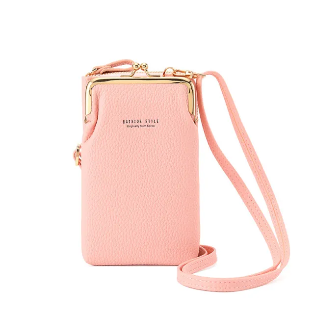 Machine Bag Wallet Korean Style Large Capacity Mid length Fashion Casual Zipper Vertical Crossbody Bag Pink - Shop at LoveMi