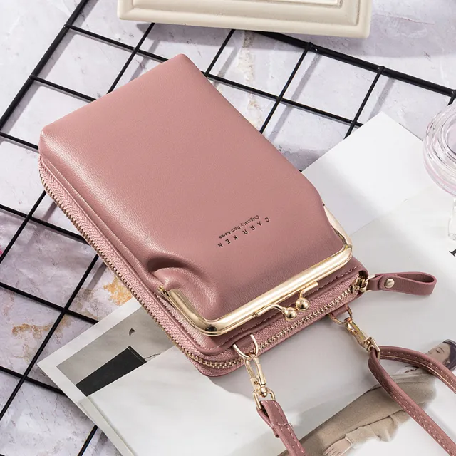 Machine Bag Wallet Korean Style Large Capacity Mid length Fashion Casual Zipper Vertical Crossbody Bag Purple - Shop at LoveMi