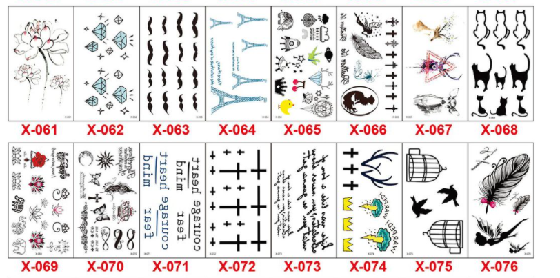 Title 2, Waterproof Tattoo Stickers Small English Flower...