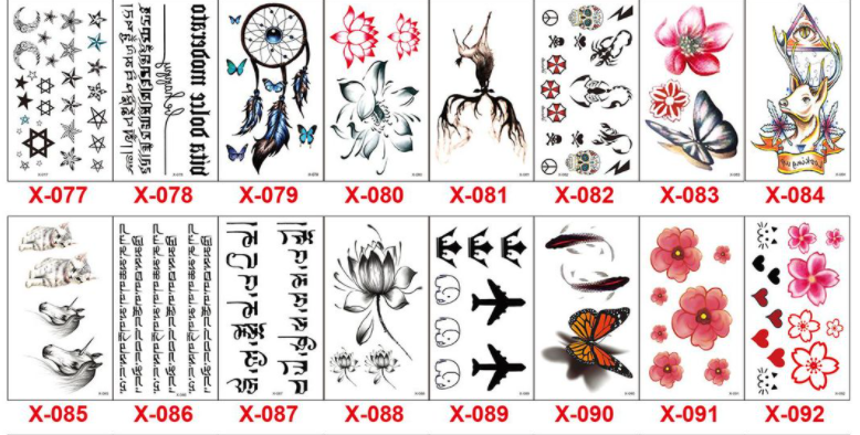 Title 3, Waterproof Tattoo Stickers Small English Flower...