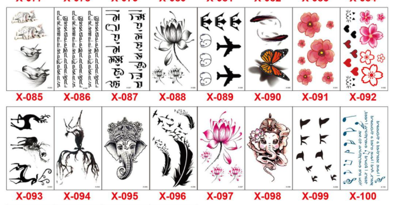 Title 4, Waterproof Tattoo Stickers Small English Flower...