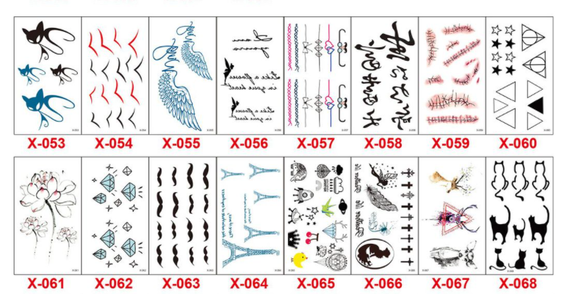 Title 5, Waterproof Tattoo Stickers Small English Flower...