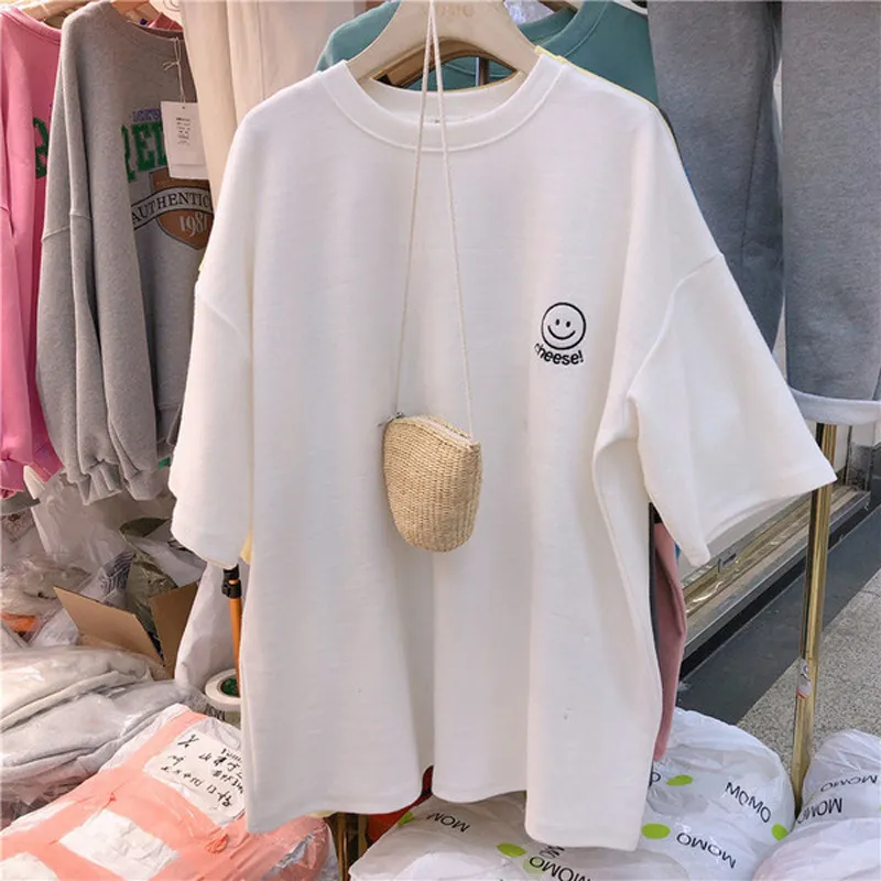 Ladies Fashion Simple Loose Casual Short Sleeve - G