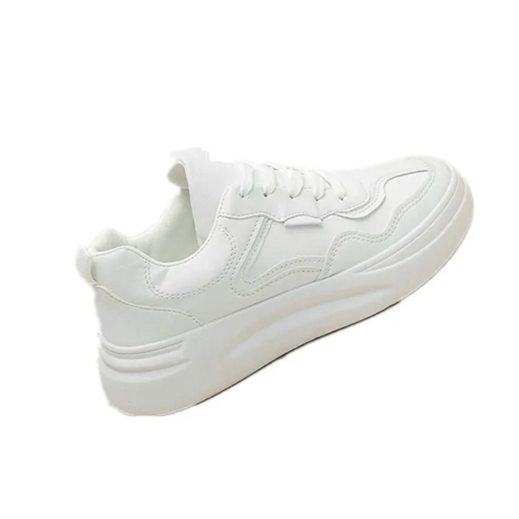 Students Show Feet Small Super Fire Breathable White Sneakers - White