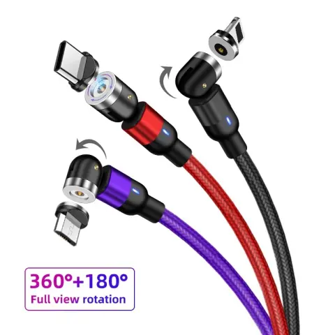 Magnetic Data Cable 540 Degree 180 Rotating Charging Blind