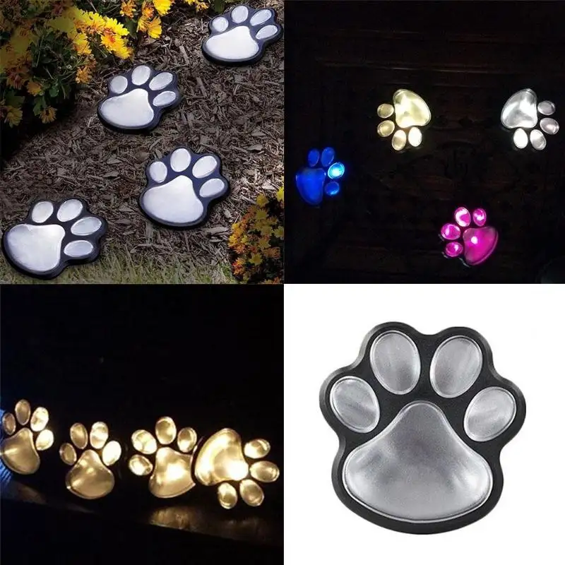 Solar Powered Animal Paw Print Lights LED