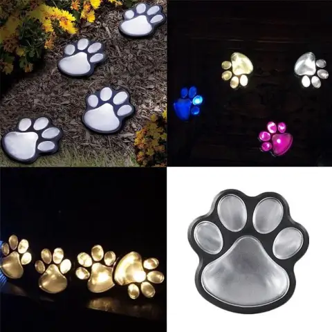 Solar Powered Animal Paw Print Lights LED Lamps Garden