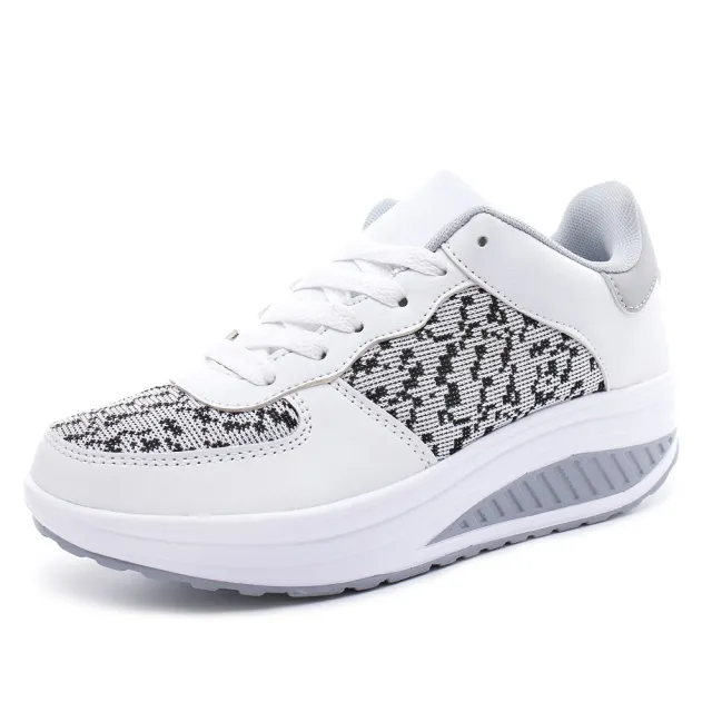 Women's Shoes, Flying Woven Leather Shoes, Sports Platform Shoes, Student Platform Shoes Gray - Shop at LoveMi