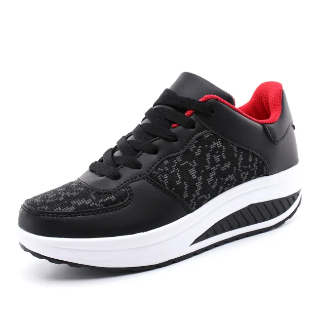 Women's Shoes, Flying Woven Leather Shoes, Sports Platform Shoes, Student Platform Shoes Red - Shop at LoveMi
