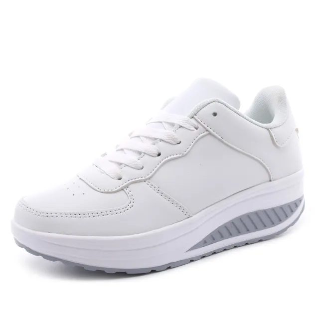 Women's Shoes, Flying Woven Leather Shoes, Sports Platform Shoes, Student Platform Shoes White - Shop at LoveMi