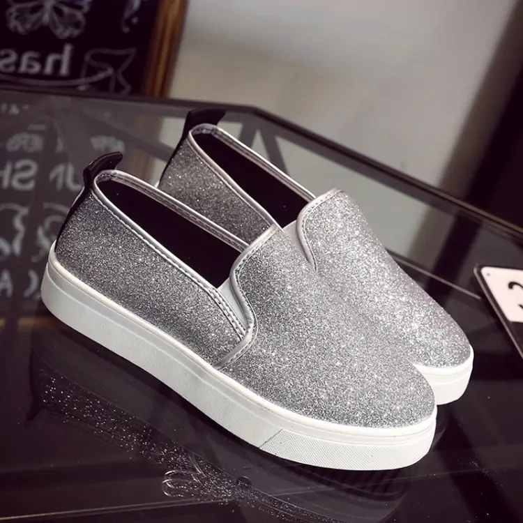 Women's One-step Glitter Sequin Canvas Shoes