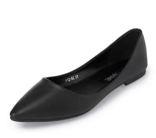Summer Pointed toe Shallow Soft soled Flat Shoes Black - Shop at LoveMi