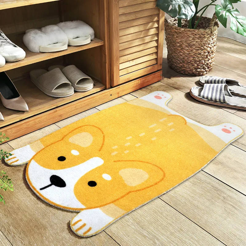 Cartoon Animal-Shaped Floor Mats For Home Entrances - Yellow
