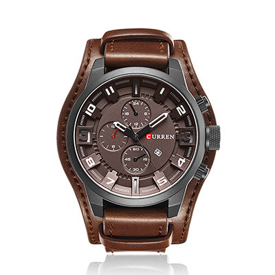 Men's Fashion Personality Quartz Watch Calendar Belt Strap Large Dial Watch