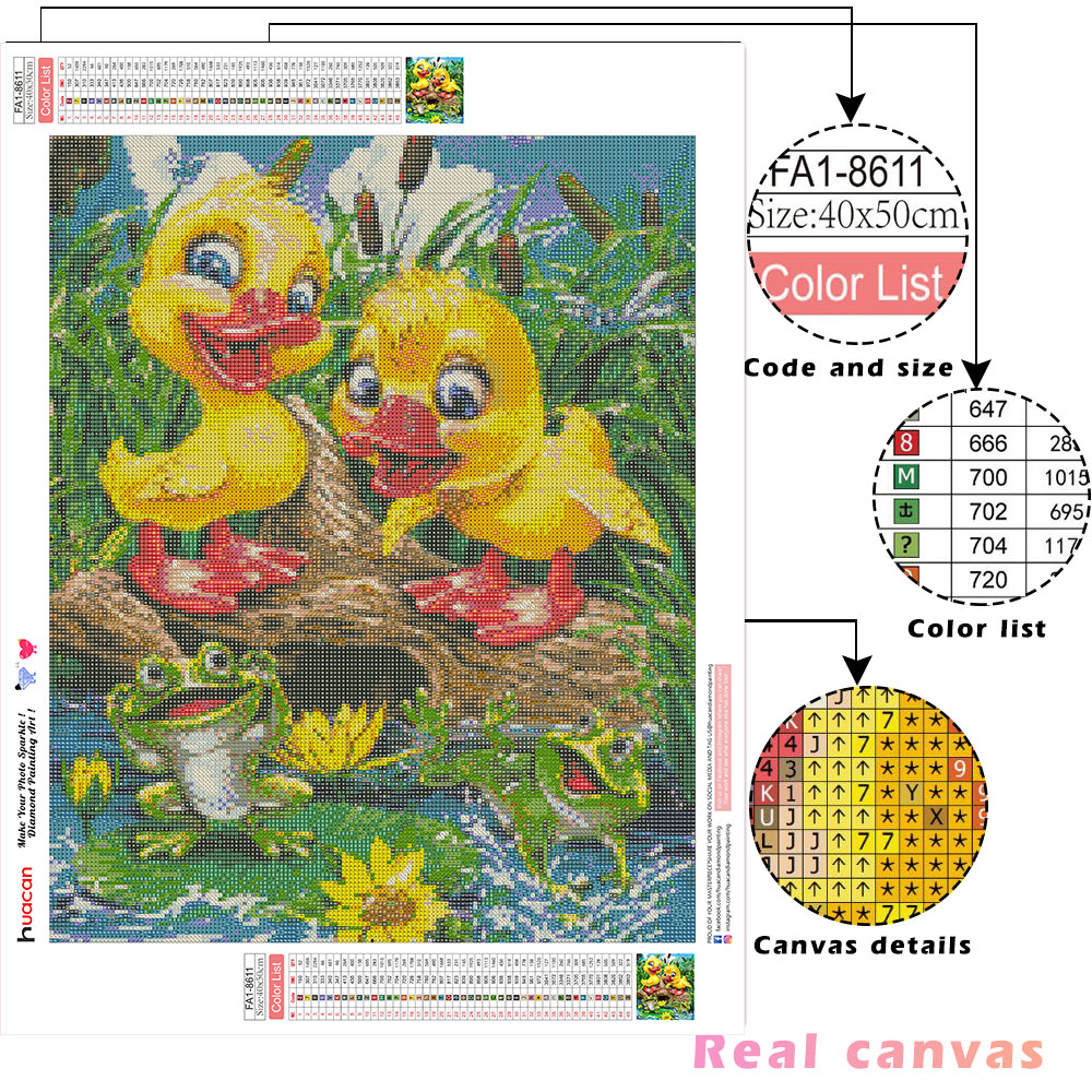 5D Diamond Embroidery Cross Stitch Duck Full Squarecircle Painting Animal
