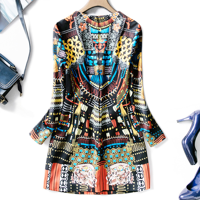 Printed A-Line Short Dress, picture 2 of 6
