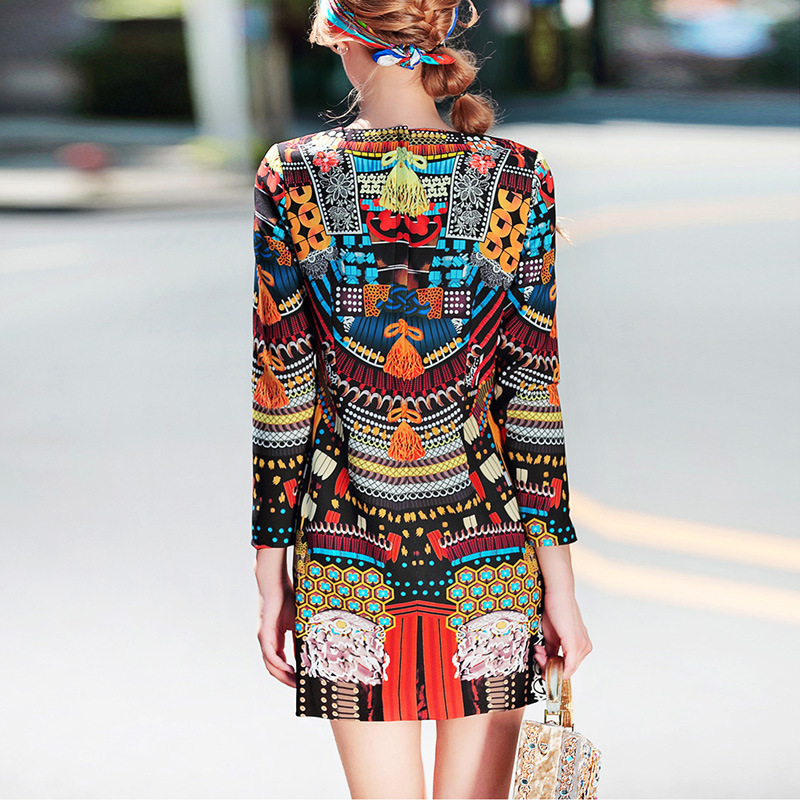 Printed A-Line Short Dress