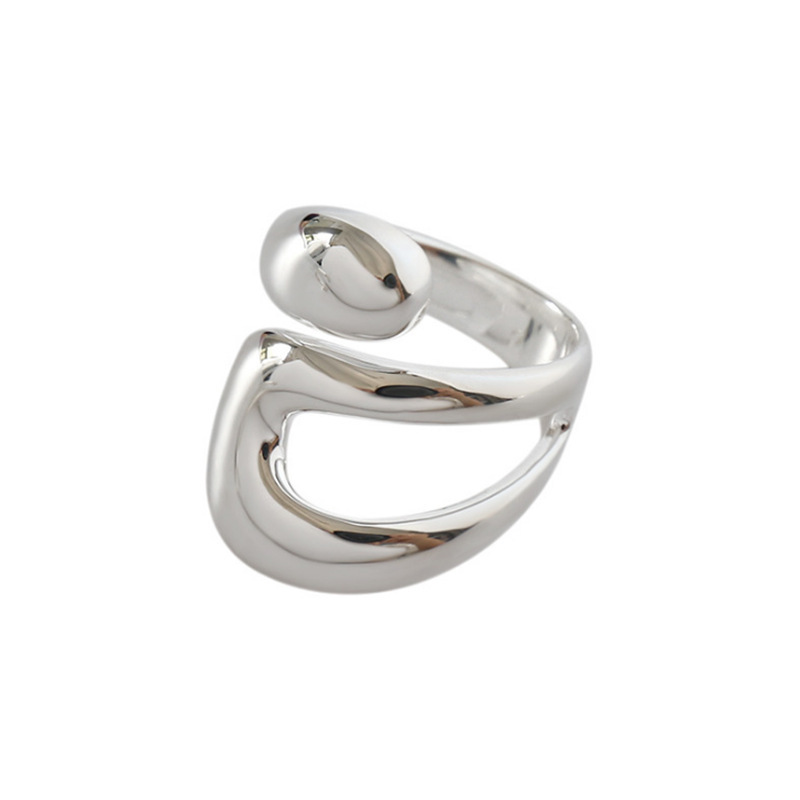Retro Exaggerated Geometric Ring Female 925 Silver