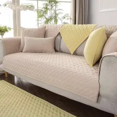 Pure Colour Cotton Sofa Cushion Four Seasons Simple Modern Sofa Towel Cover - Green - View 1