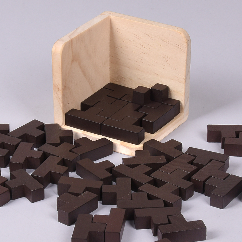54T Shape Combination Magic Bean Wooden Intelligence Game Puzzle