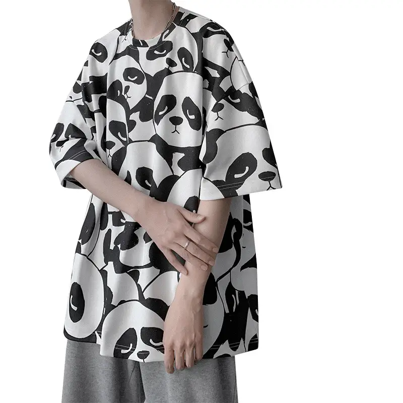 Panda Full Print Creative Short-sleeved T-shirt Men