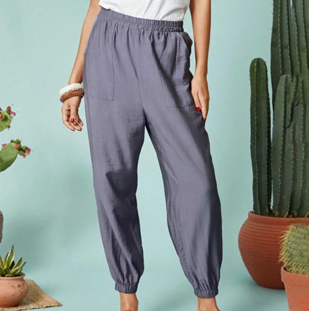 Title 6, Damen Casual Hose aus Baumwolle und Leinen in U...