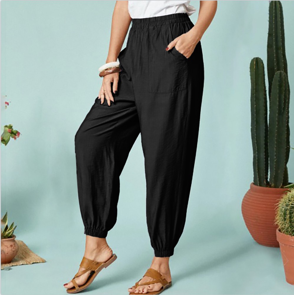 Title 3, Damen Casual Hose aus Baumwolle und Leinen in U...