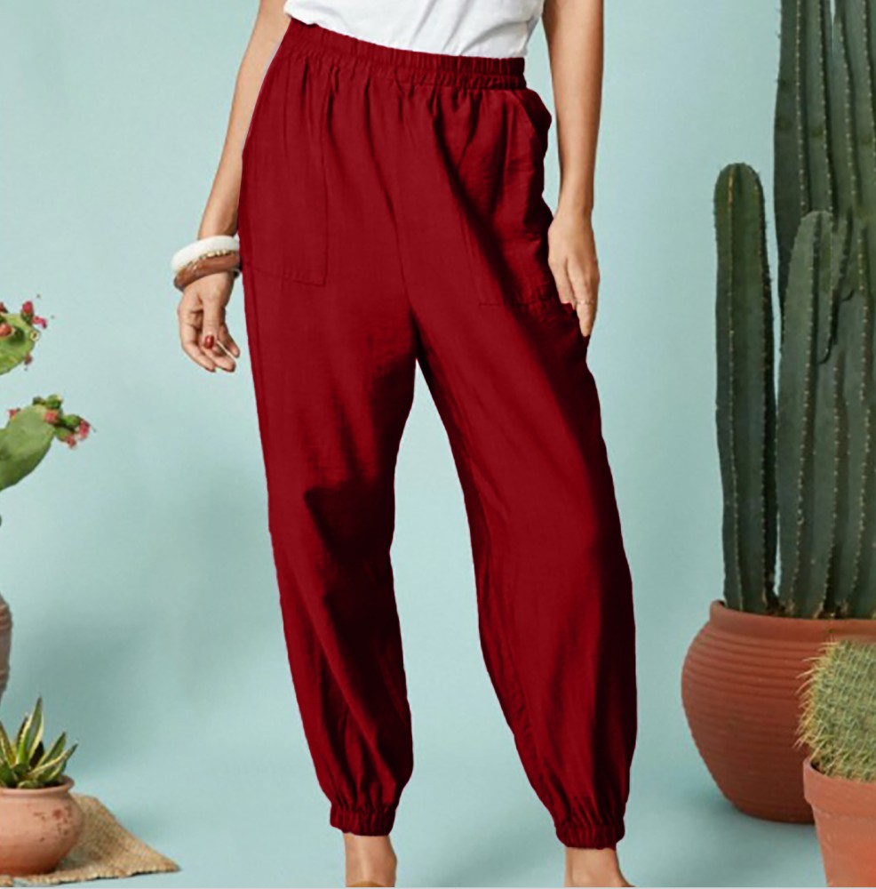 Title 4, Damen Casual Hose aus Baumwolle und Leinen in U...