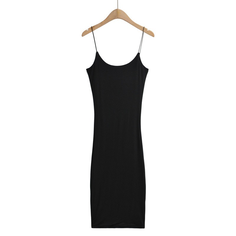 Summer Pullover Elastic Thin Shoulder Strap Suspender Slim High Waist Hip Skirt Dress