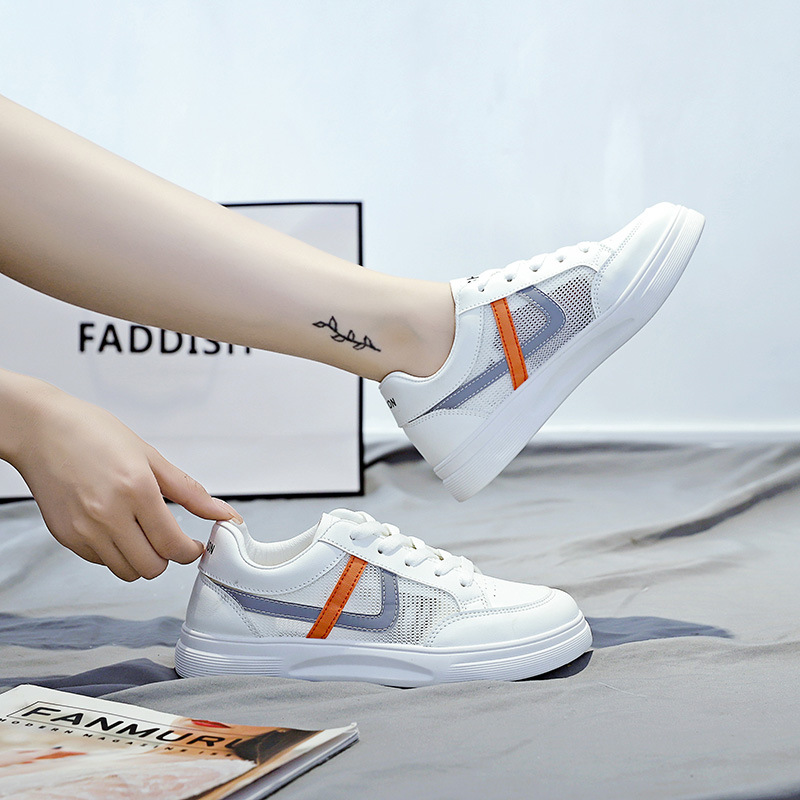 Net Shoes Female Hollow Korean Style All match Student Sports Casual Shoes Gray - Shop at LoveMi