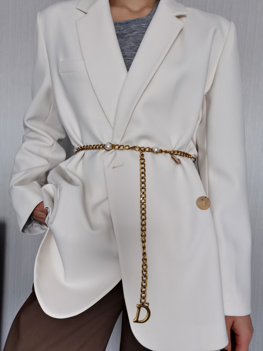 European And American Personality Fashionable Wild Light Luxury Metal Chain Letters