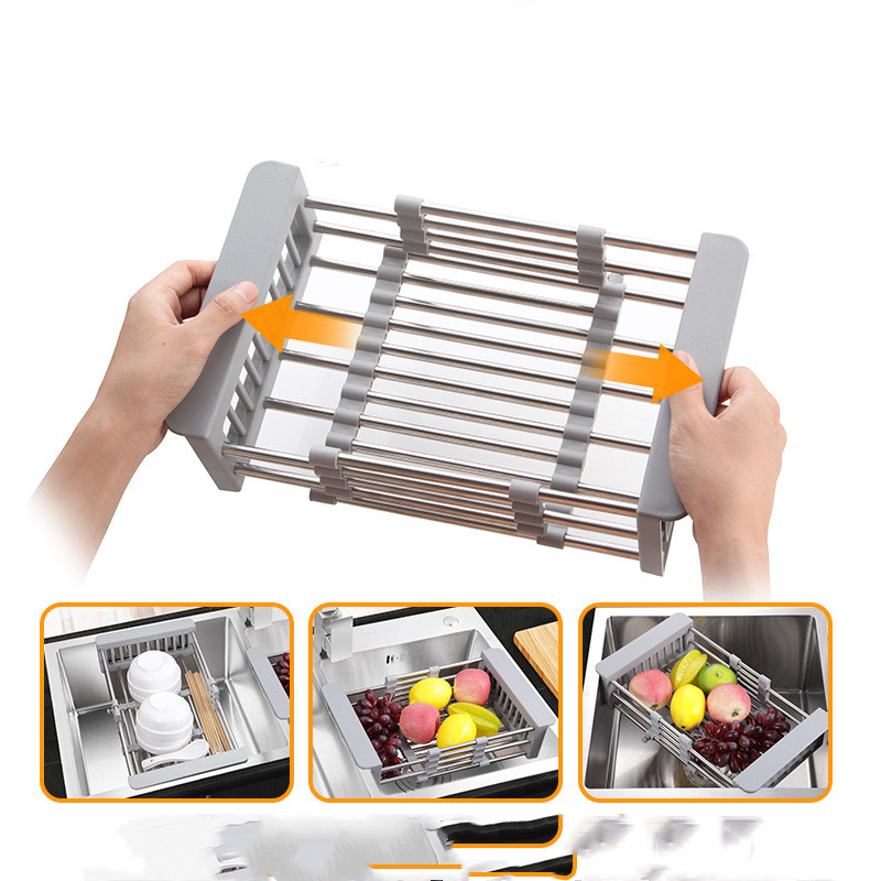 Title 3, Retractable Stainless Steel Sink Drain Basket. ...