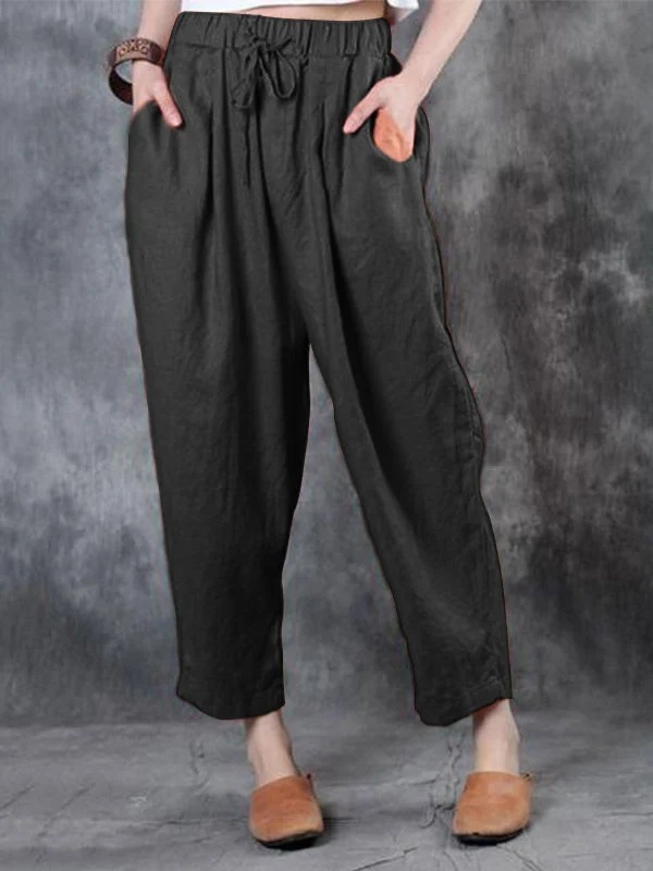 Title 5, Pantaloni Casual Tinta Unita Taglie Forti Donna...