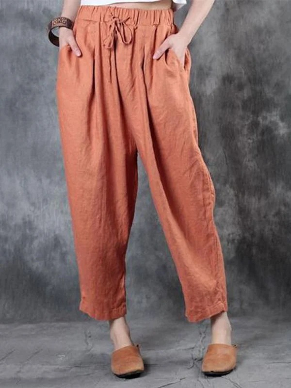 Title 4, Pantalons Casuals Unis Grande Taille pour Femme...