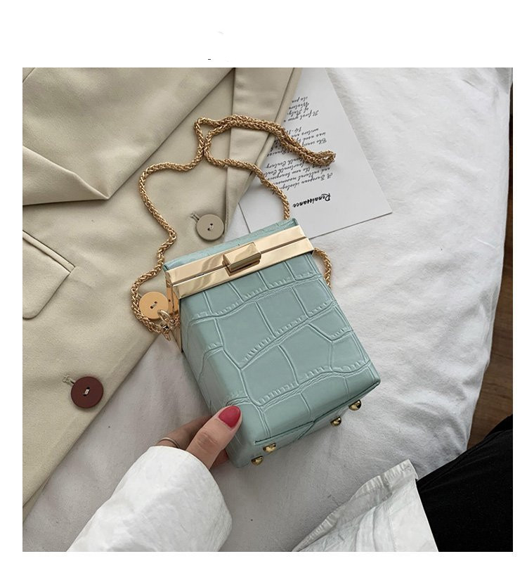 Box Small Bag Female Retro Stone Pattern Small Square Bag Green - Shop at LoveMi