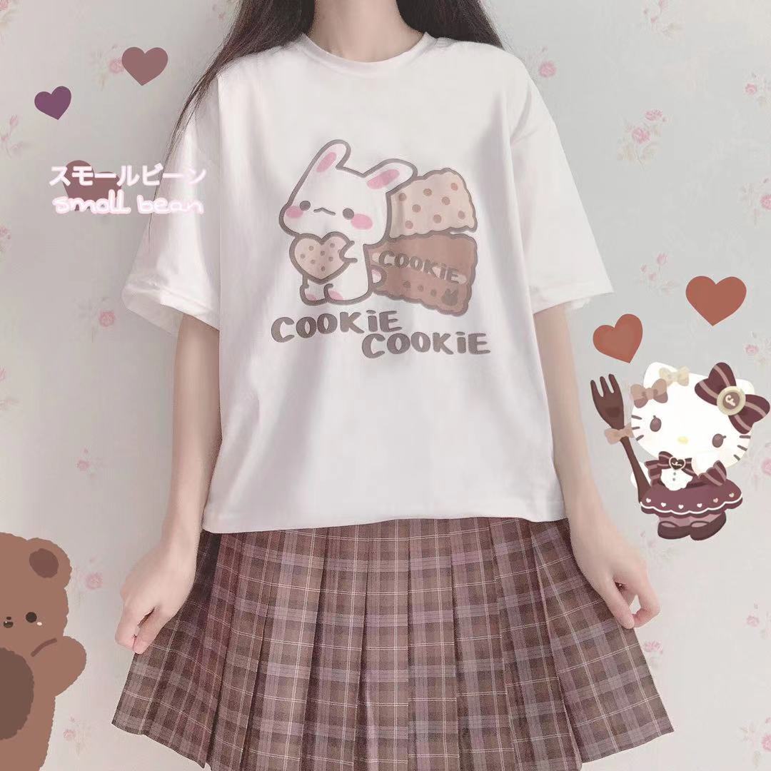 Title 2, New Cute Harajuku Style Cartoon Print Short-Sle...