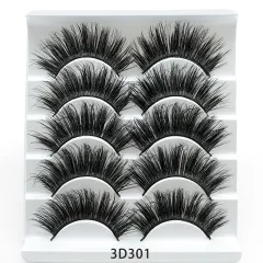 Mink False Eyelashes 3D False Eyelashes Five Pairs Of Soft Cotton Stalk Eyelashes - 3D301 - View 1