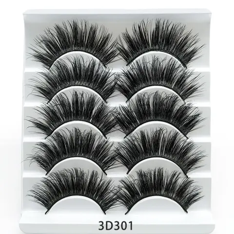 Mink False Eyelashes 3D Five Pairs of Soft Cotton