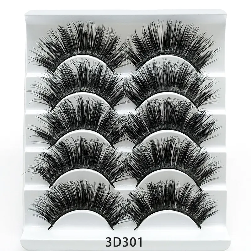 Mink False Eyelashes 3D Five Pairs of Soft Cotton