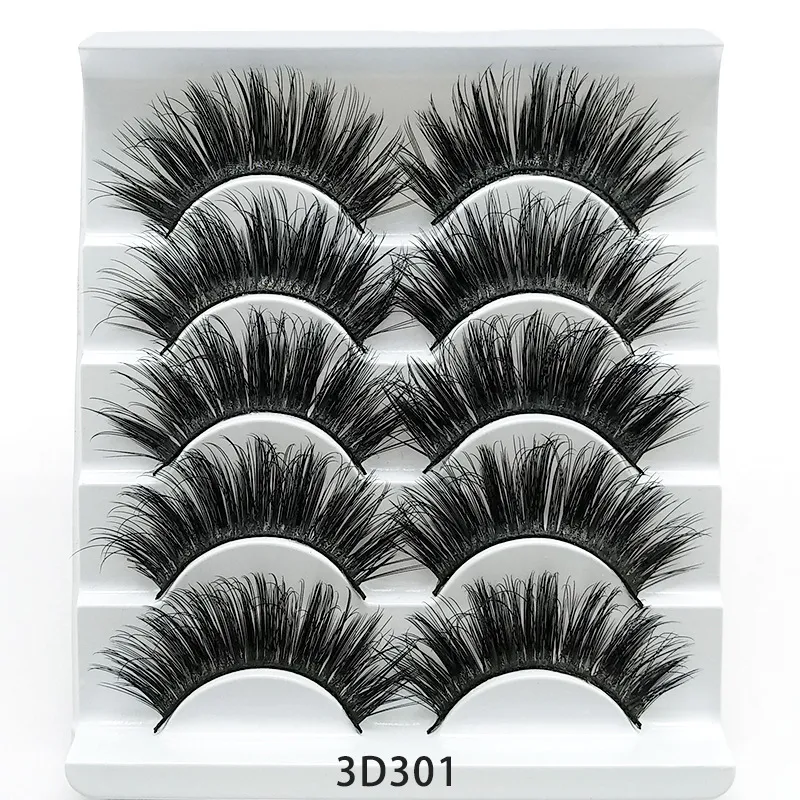 Mink False Eyelashes 3D False Eyelashes Five Pairs Of Soft Cotton Stalk Eyelashes - 3D301