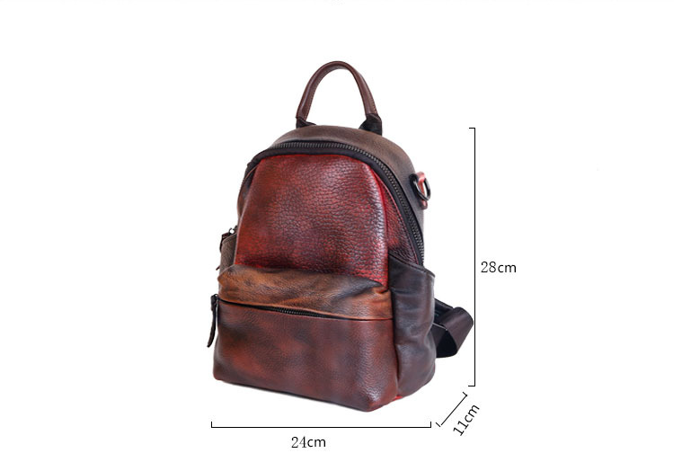 Title 5, The First Layer Of Cowhide Backpack Hand Rub Co...