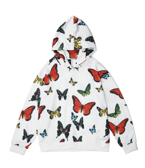 Title 2, Butterfly Print Loose Hoodie