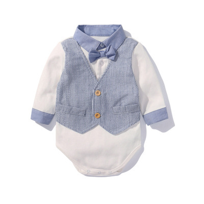 Spring New Boys' Fake Two-Piece Romper Vest Pants